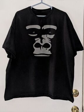 Black Graphic Gorilla Face Tee 2X